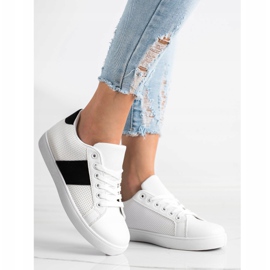 SHELOVET Openwork Sneakers With Eco Leather white 1