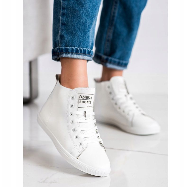 Ideal Shoes High Fashion Sports Shoes Sneakers white 2 Ideal Shoes High Fashion Sports Shoes Sneakers white 2