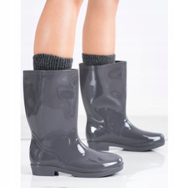 SHELOVET Shiny High Wellies grey 1 SHELOVET Shiny High Wellies grey 1