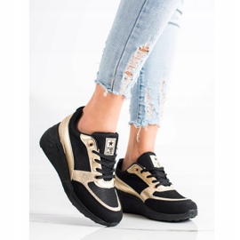 SHELOVET Classic BLACK and GOLD Sneakers golden 1