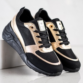 SHELOVET Classic BLACK and GOLD Sneakers golden 2