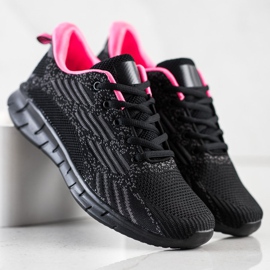 Bona Openwork Sport Shoes black pink grey 1