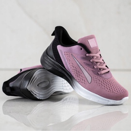 Bona Openwork Sneakers For Spring black violet pink 1