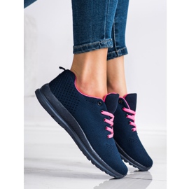 SHELOVET Light Sport Shoes navy blue pink 1 SHELOVET Light Sport Shoes navy blue pink 1