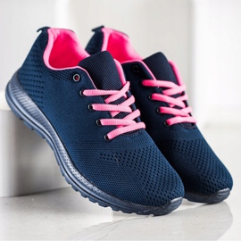 SHELOVET Light Sport Shoes navy blue pink 2 SHELOVET Light Sport Shoes navy blue pink 2