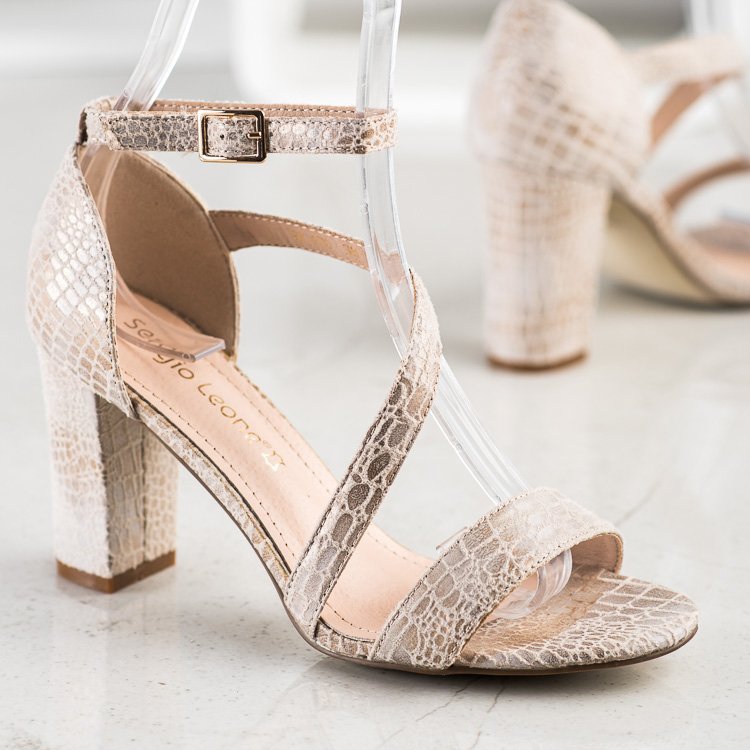 Snake Print Sergio Leone Sandals golden 2