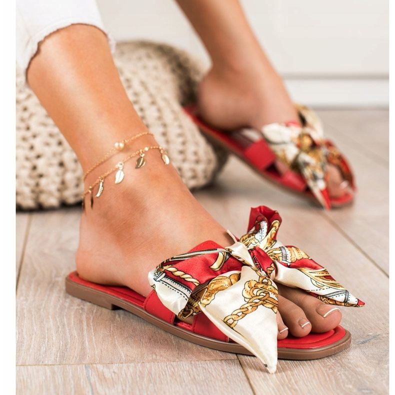 Seastar Elegant Slippers With A Decorative Bow red 1