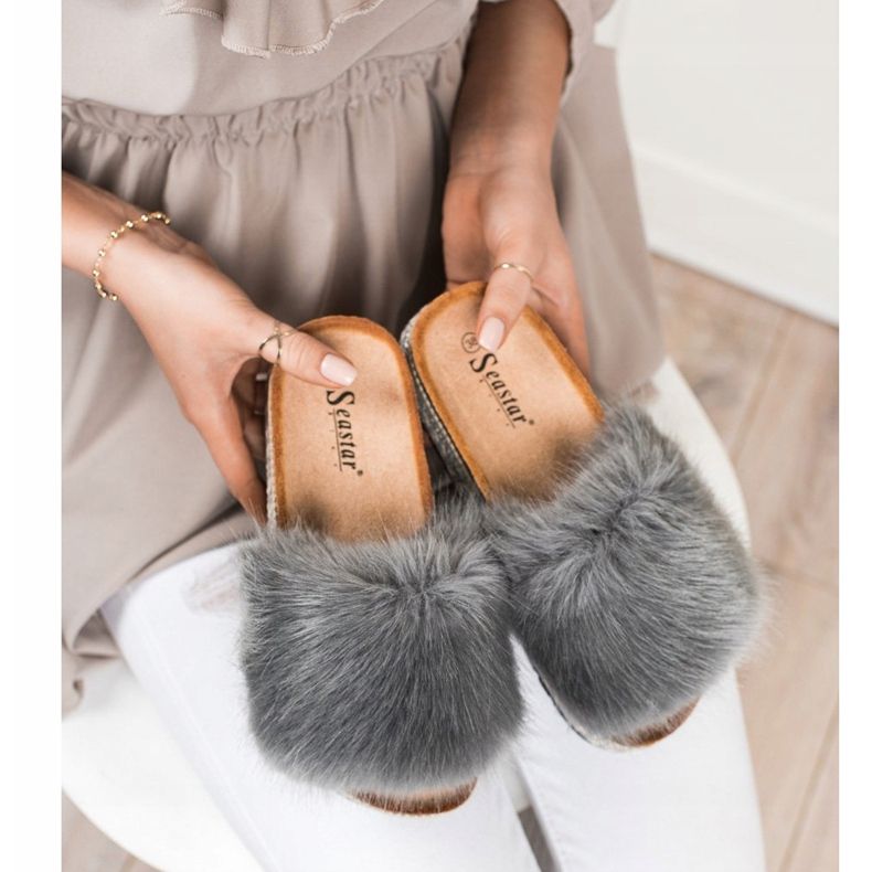 Seastar Fashionable Slippers On A Decorative Platform grey 2