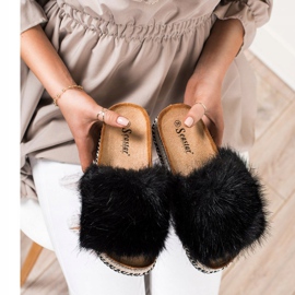 Seastar Fashionable Slippers On A Decorative Platform black 2