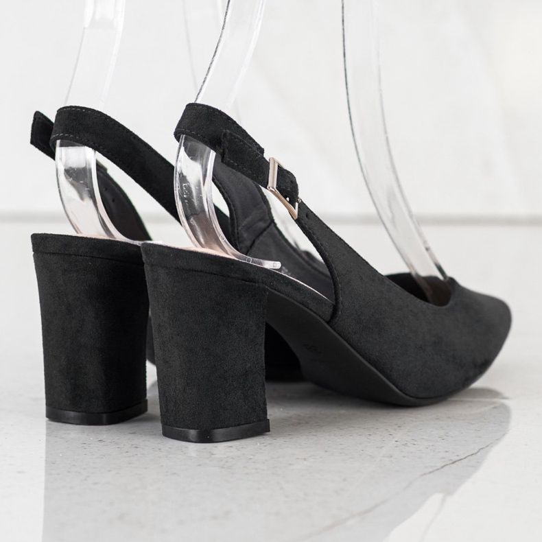 Pumps with an open heel by Sergio Leone black 1