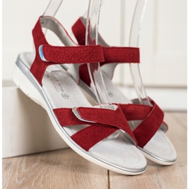 VINCEZA Velcro Sandals red 1