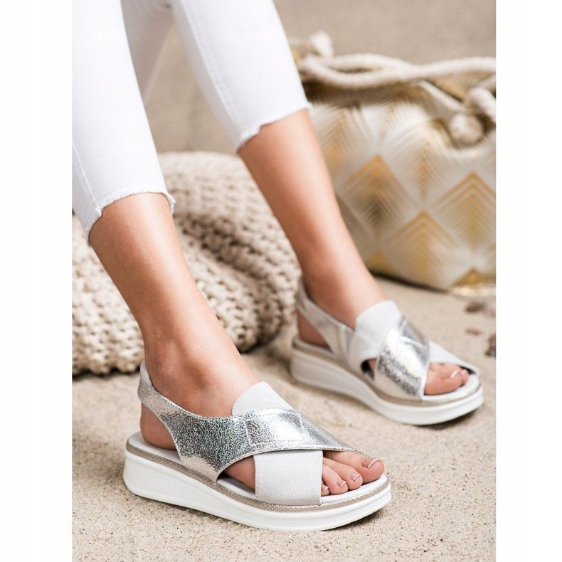Sergio Leone Slip-On Sandals silver 1