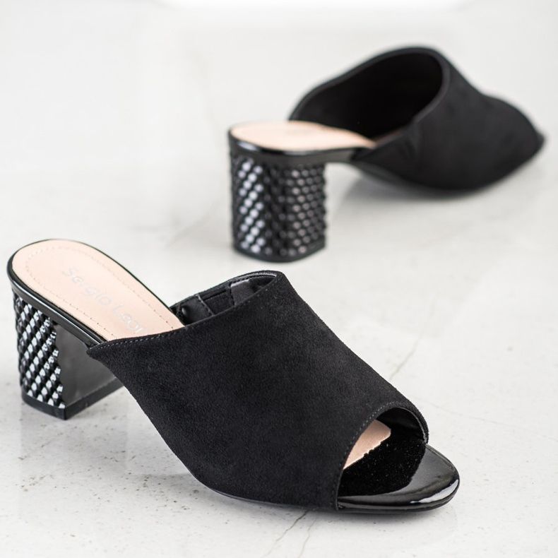 Elegant Sergio Leone slippers black 1