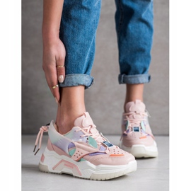 SHELOVET Colorful Fashion Sneakers pink multicolored 1