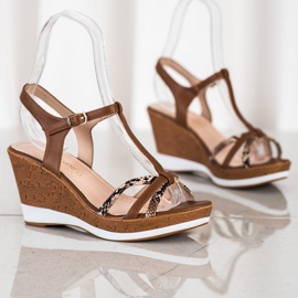 Sergio Leone Wedge Sandals brown 1