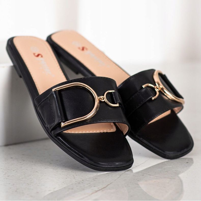 Seastar Elegant Slippers With Ornament black 1