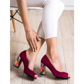 Sergio Leone Pumps With Patterned Heel pink 2