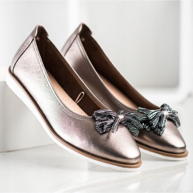 Sergio Leone fringed ballerinas brown multicolored 1