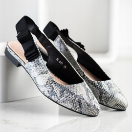Sergio Leone Slip-on Pumps With A Bow grey 1