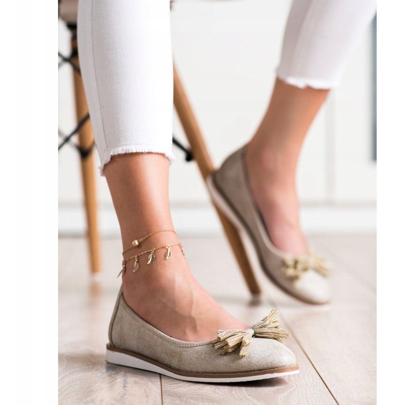 Fringed ballerinas by Sergio Leone golden 1