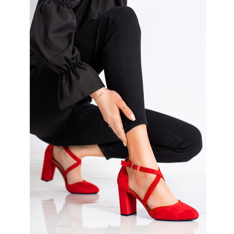 Pumps With Buckle Sergio Leone red 1