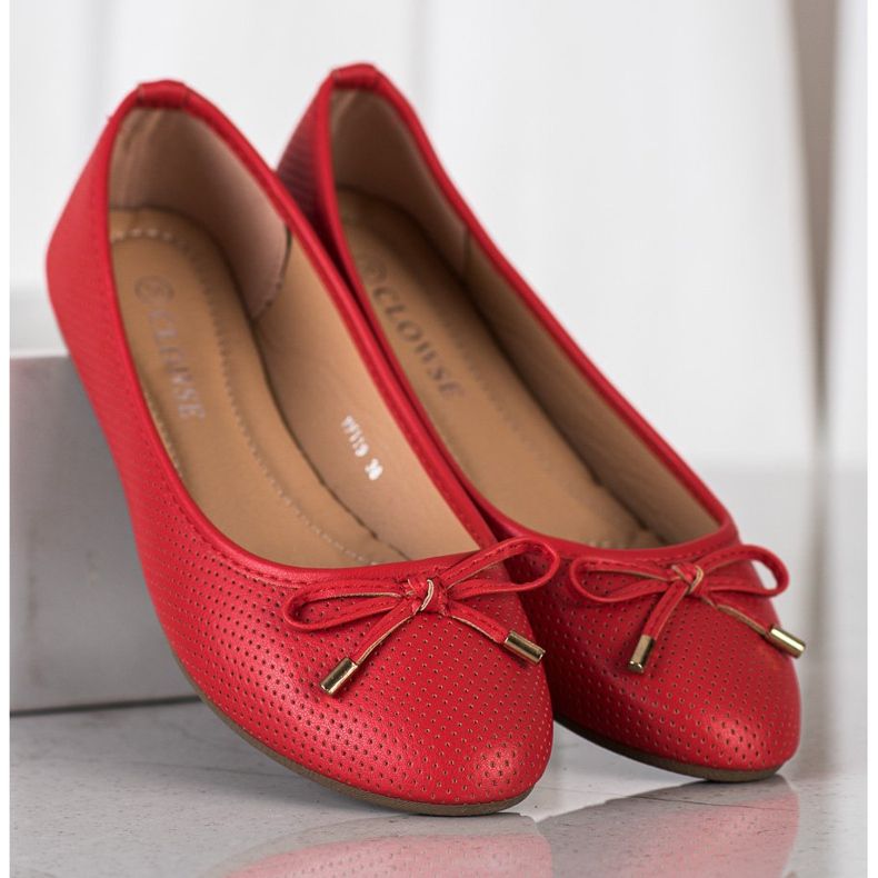 Clowse Red ballerinas 1