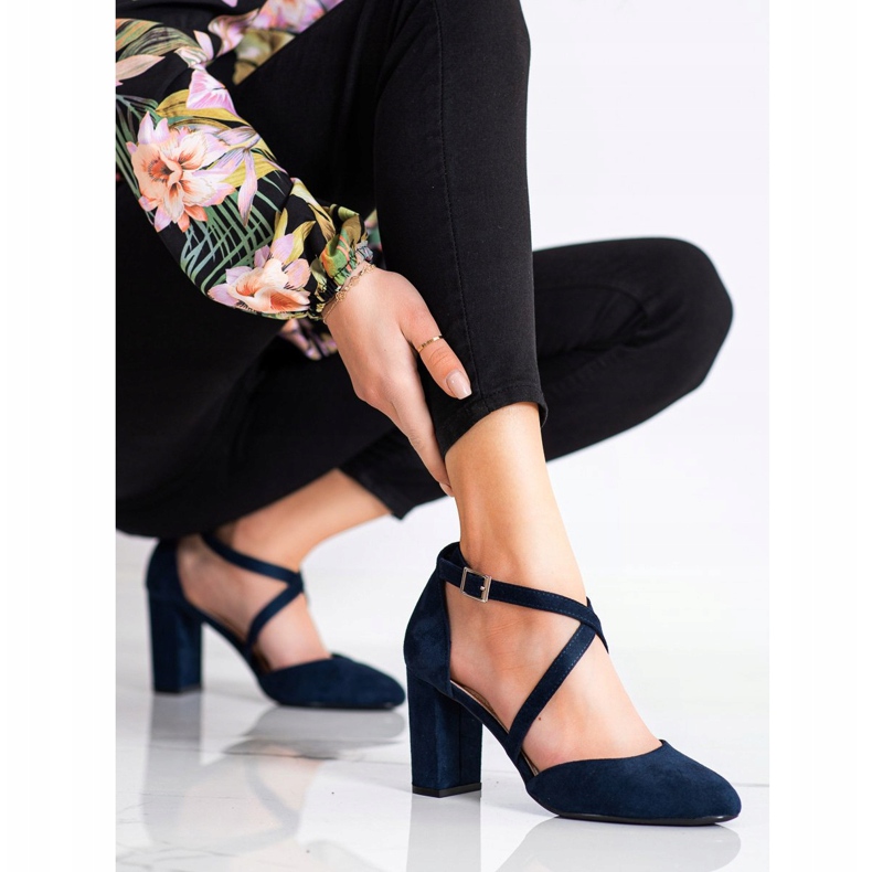 Pumps With Buckle Sergio Leone navy blue 1