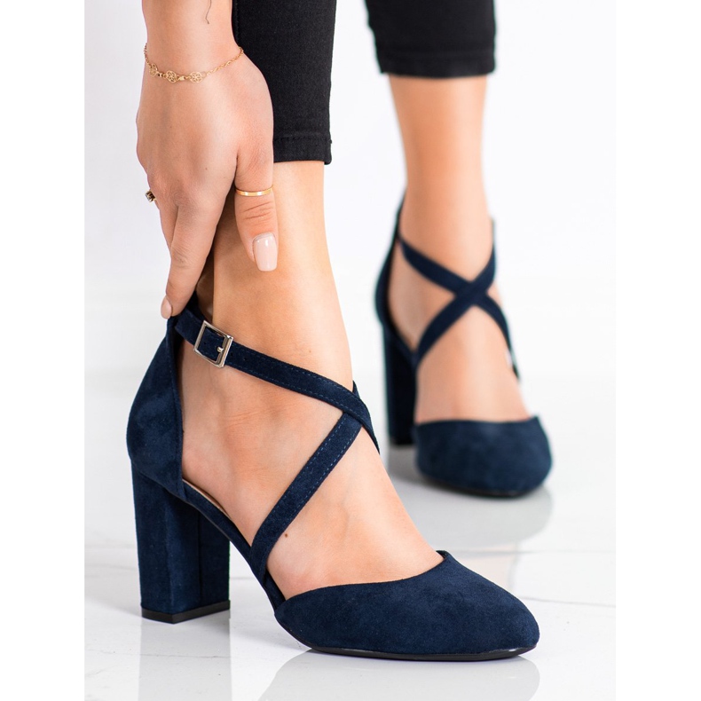 Pumps With Buckle Sergio Leone navy blue 2