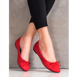 Clowse Classic Suede Ballerina red 1