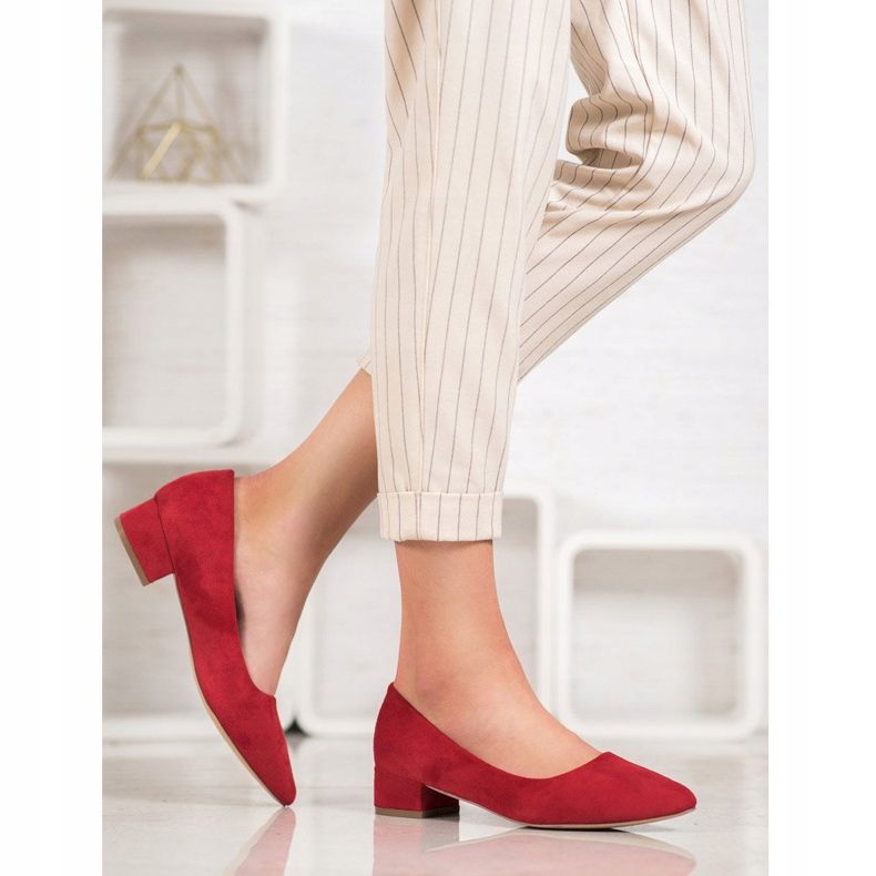 SHELOVET Flat Heel Pumps red 1