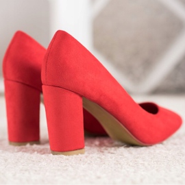 SHELOVET Red Pumps With Suede 1