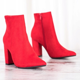 Seastar Suede Booties In Spitz red 1