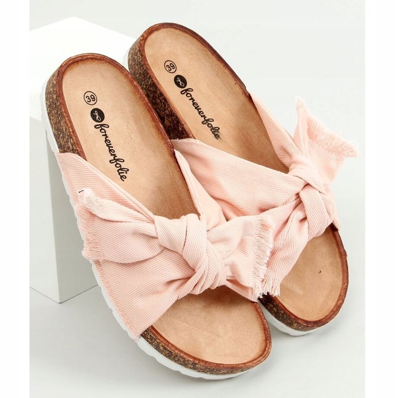 Pink cotton pink WS11 Pink slippers 1