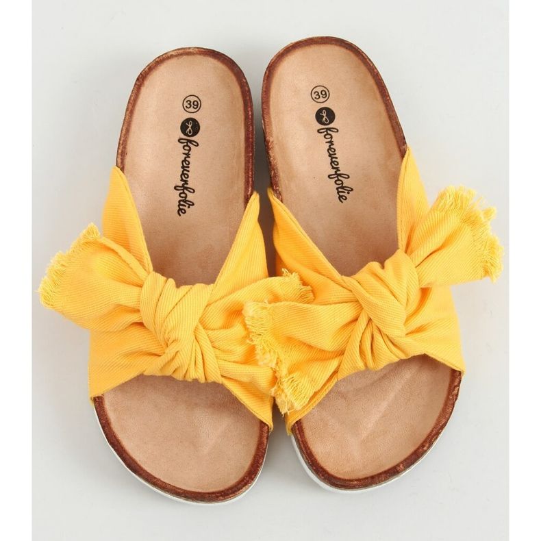 Cotton cork slippers WS11 Yellow honey 1
