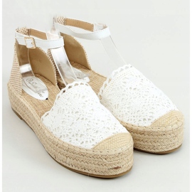 White lace espadrilles 888-85 White 1