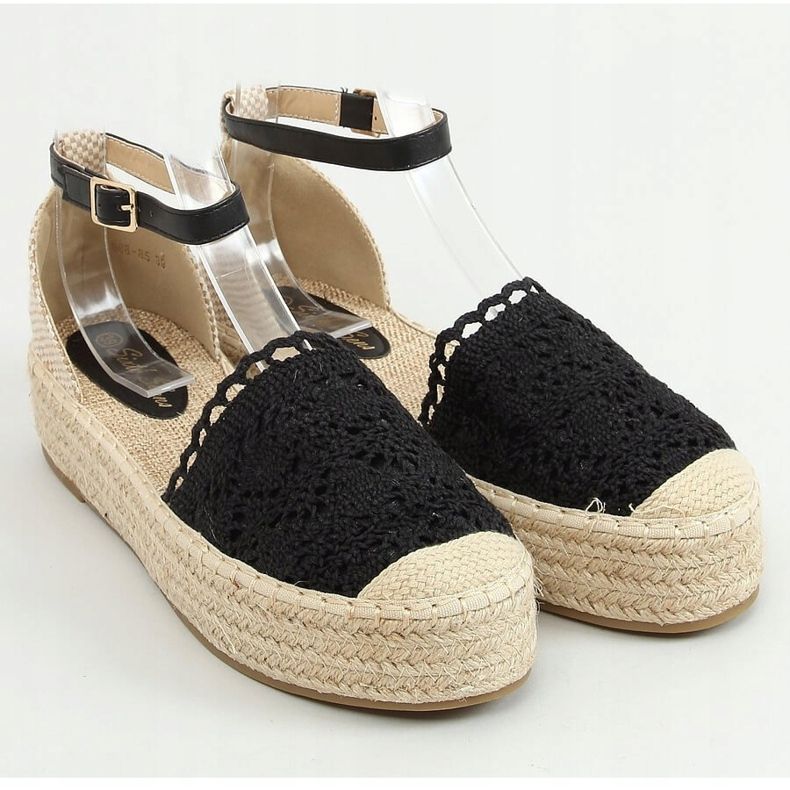 Black lace espadrilles 888-85 Black 1 Black lace espadrilles 888-85 Black 1
