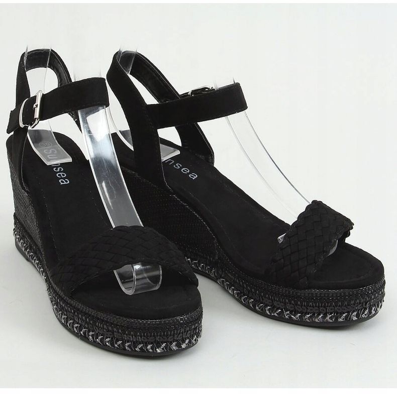 Black LL-31 Black wedge sandals 1