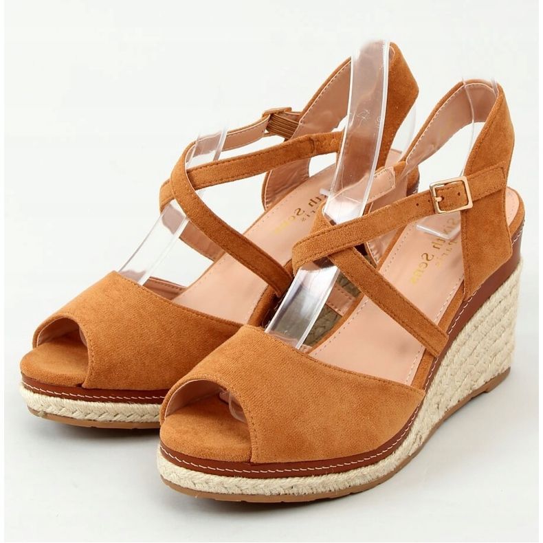 Open toe camel FG19 Camel espadrilles brown 1