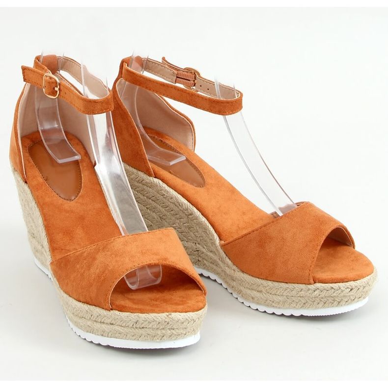 Sandals espadrilles on wedges camel 888-89 Camel brown 1