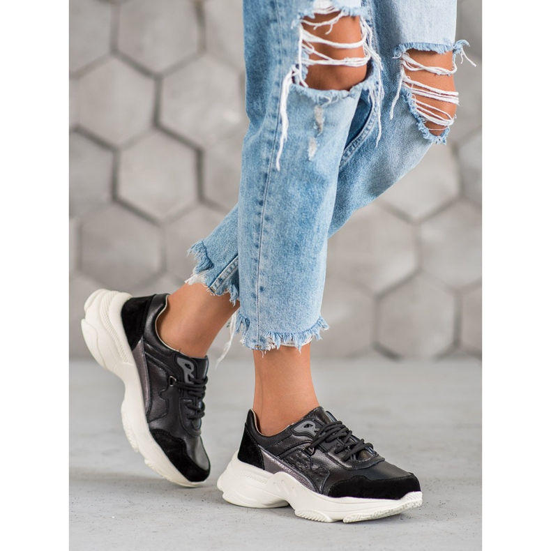 Vinceza Lace-up Sports Shoes black 1