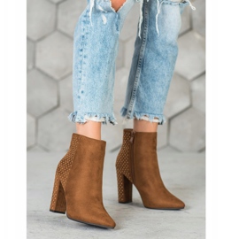 Seastar Suede Booties With Cubic Zirconia brown 2