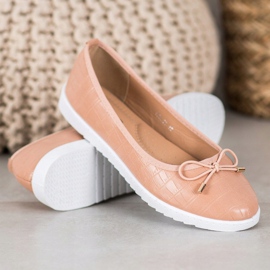 SHELOVET Eco leather ballerinas brown 1