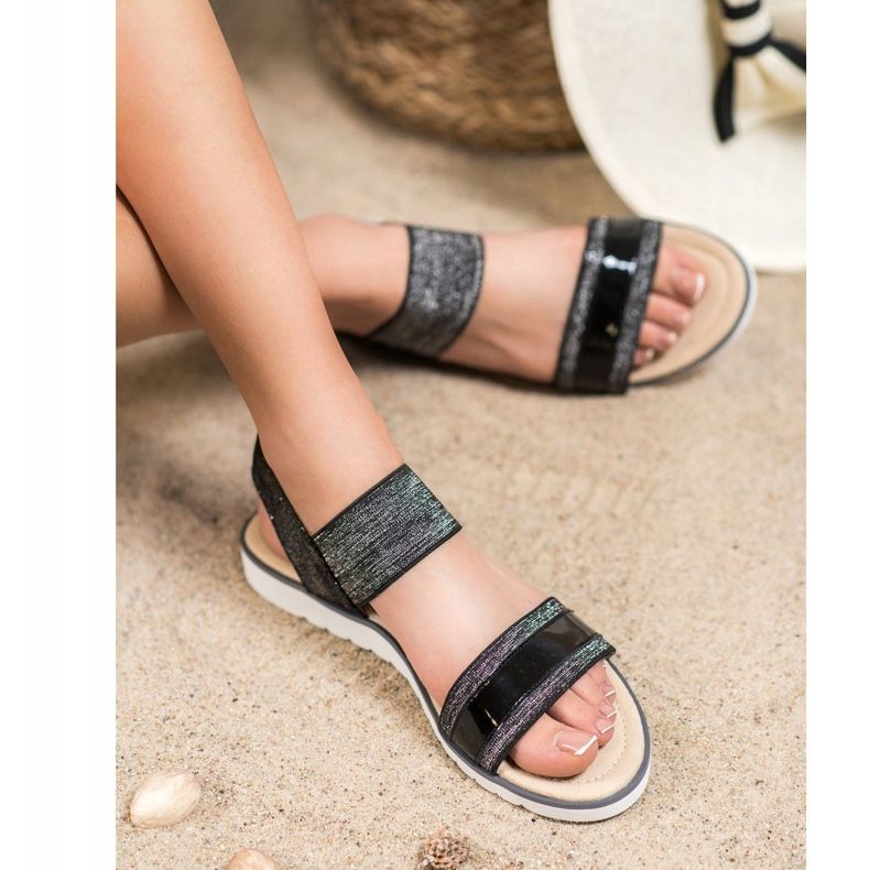 Filippo Slip-on Sandals With Glitter black 2