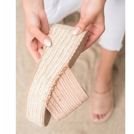 SHELOVET Braided Wedge Sandals pink 2 SHELOVET Braided Wedge Sandals pink 2