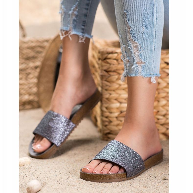 Filippo Graphite Slippers With Glitter grey 1