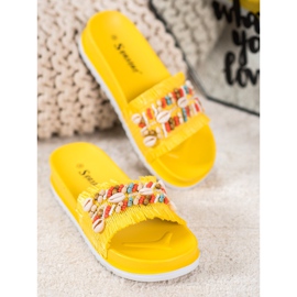 Seastar Yellow Slippers With Shells 1