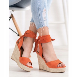Seastar Espadrilles Sandals On High Heels orange 2