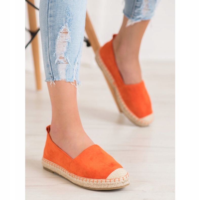 Anesia Paris Comfortable Suede Espadrilles orange 1