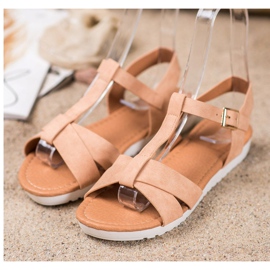 SHELOVET Beige Textile Sandals 2