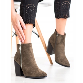 Marquiz Warm boots with a decorative zipper brown green 2